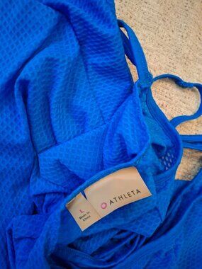 ATHLETIC - Athleta Cobalt Blue Racerback Mesh Tank — Large — Excellent Condition